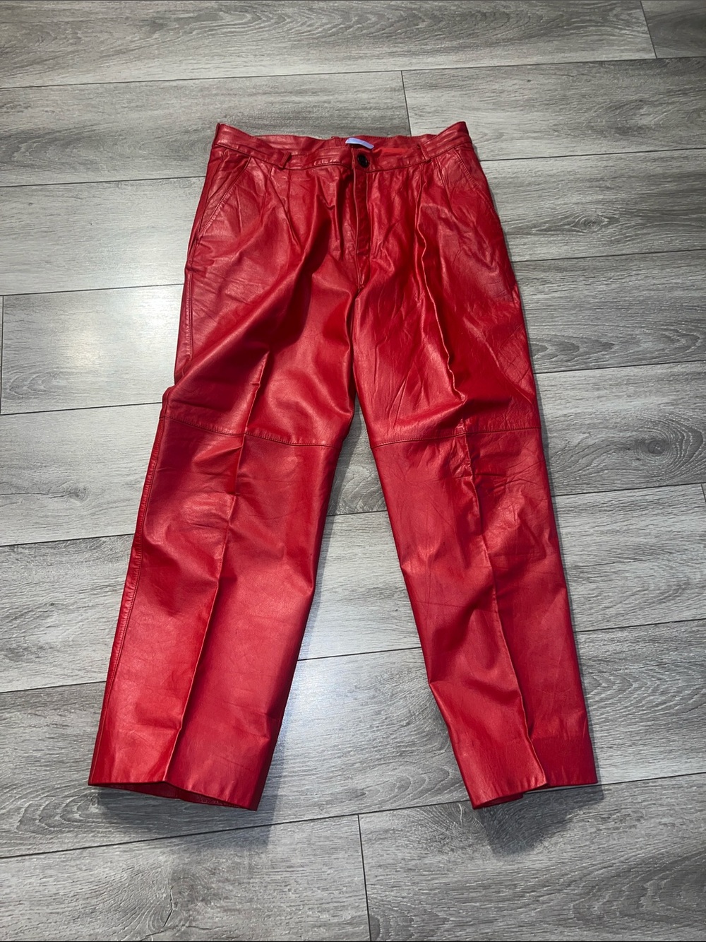 Women's Red Leather Pants